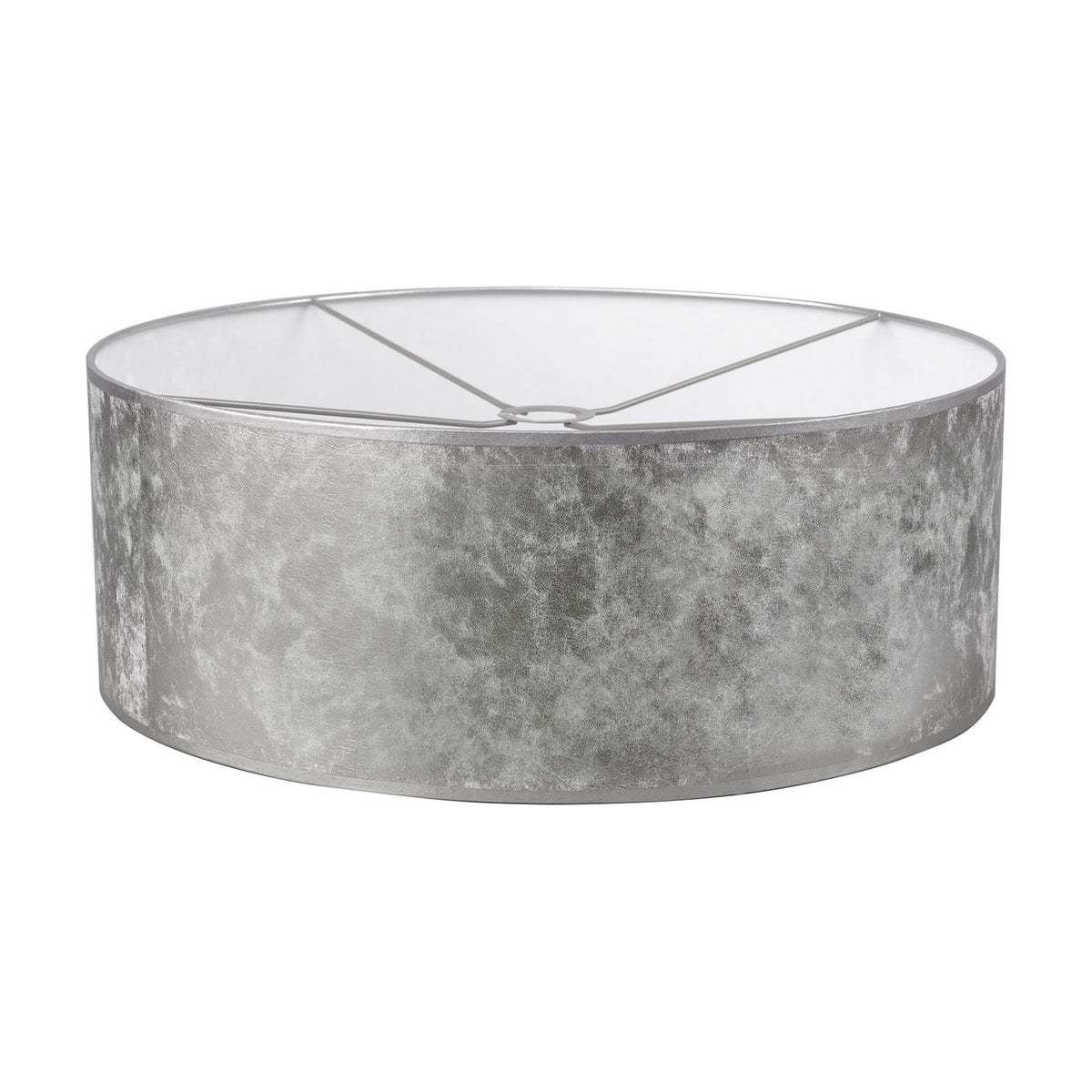 Sigma Cylinder Lamp Shade 60cm Silver Leaf PVC - Silver Foil