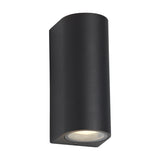 Tomar 2 Light Curved Outdoor Wall Light 16cm High - Sand Black
