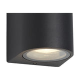 Tomar 2 Light Curved Outdoor Wall Light 16cm High - Sand Black