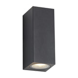 Tomar 2 Light Rectangle Outdoor Wall Light 16cm High - Sand Black