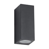 Tomar 2 Light Rectangle Outdoor Wall Light 16cm High - Sand Black