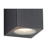 Tomar 2 Light Rectangle Outdoor Wall Light 16cm High - Sand Black