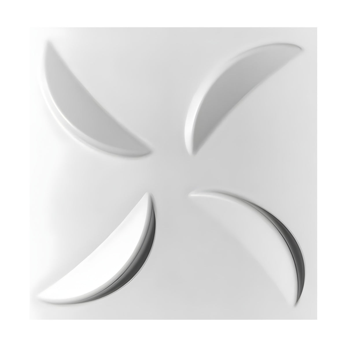 Crescent Pinwheel 3D PVC Wall Panels 50 x 50cm - White