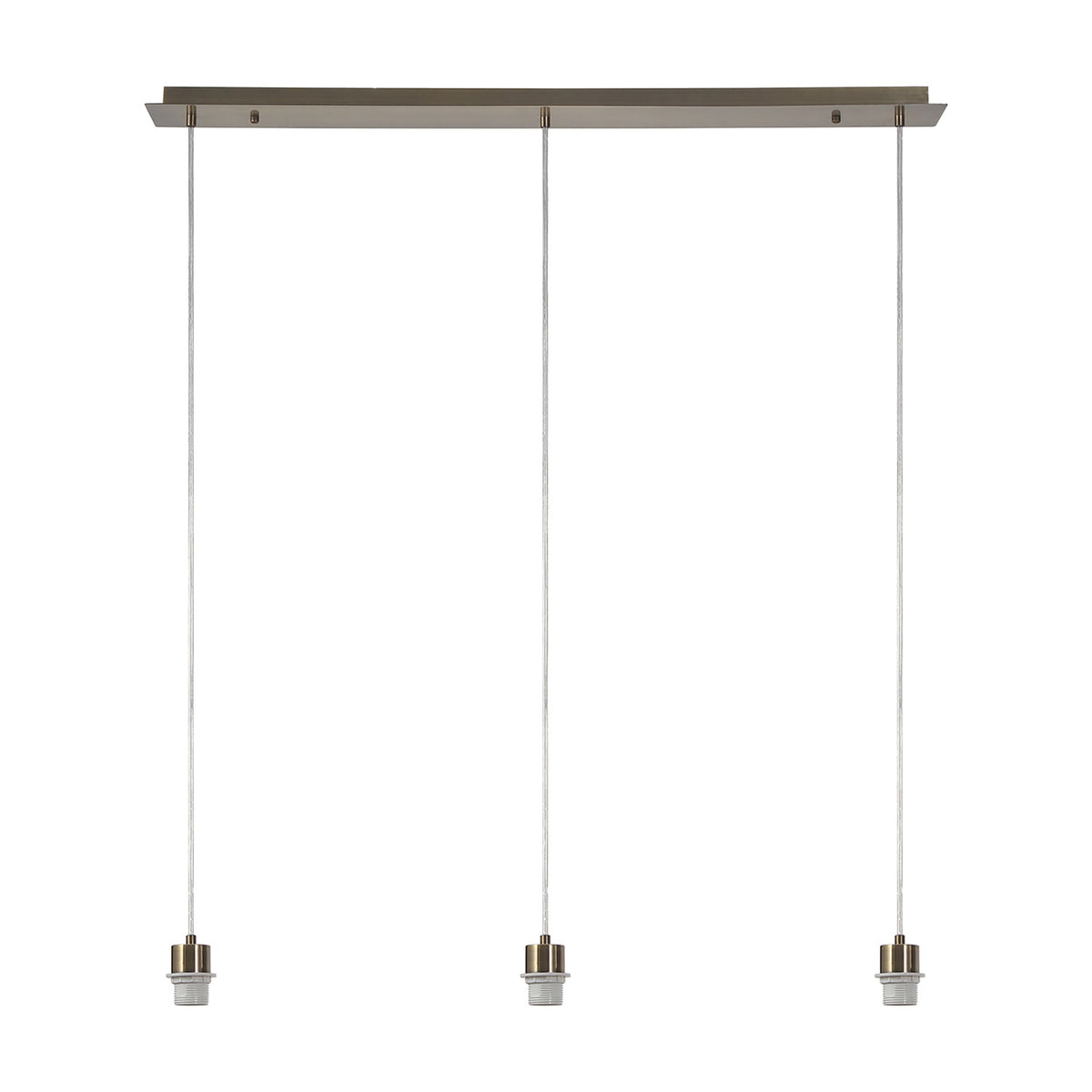 Baymont 3 Light Pendant Light 95cm Drop 2m Drop - Antique Brass