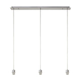 Baymont 3 Light Pendant Light 95cm Drop 2m Drop - Satin Nickel