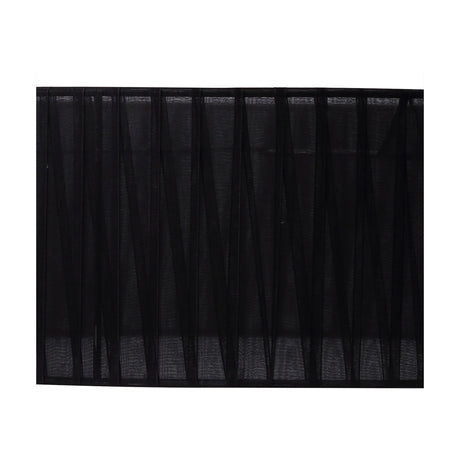 Serena Lamp Shade 60cm in black organza fabric, a wide shallow drum with sheer paneled sides on a plain white background.