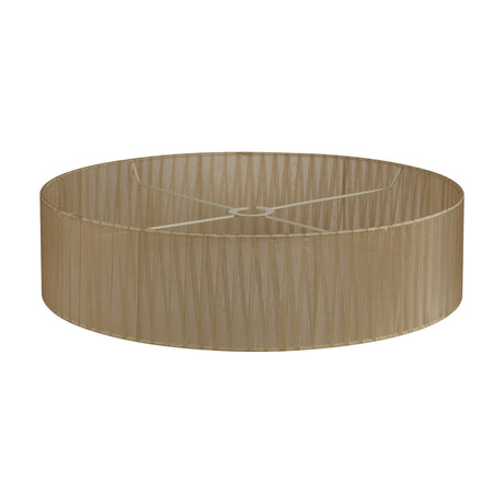 Serena Lamp Shade 60cm in soft bronze organza fabric, a wide shallow drum shade with pleated texture and cross-brace frame, shown on a plain white background.