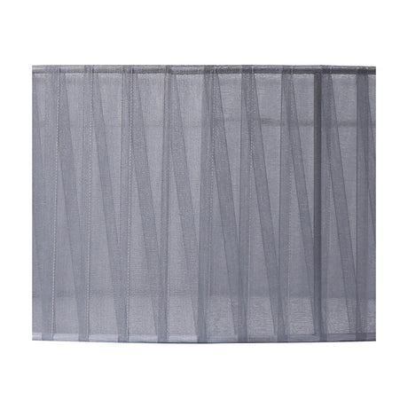 Serena Lamp Shade 45cm in grey organza fabric, a wide shallow drum shade with pleated texture, shown close-up against a plain white background.