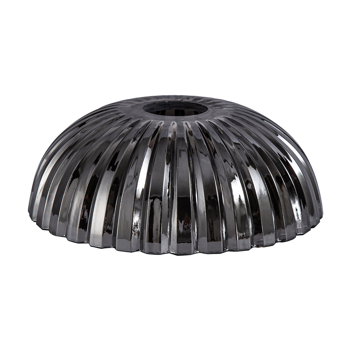 Gilda Shallow Lamp Shade 20cm Glass - Smoked