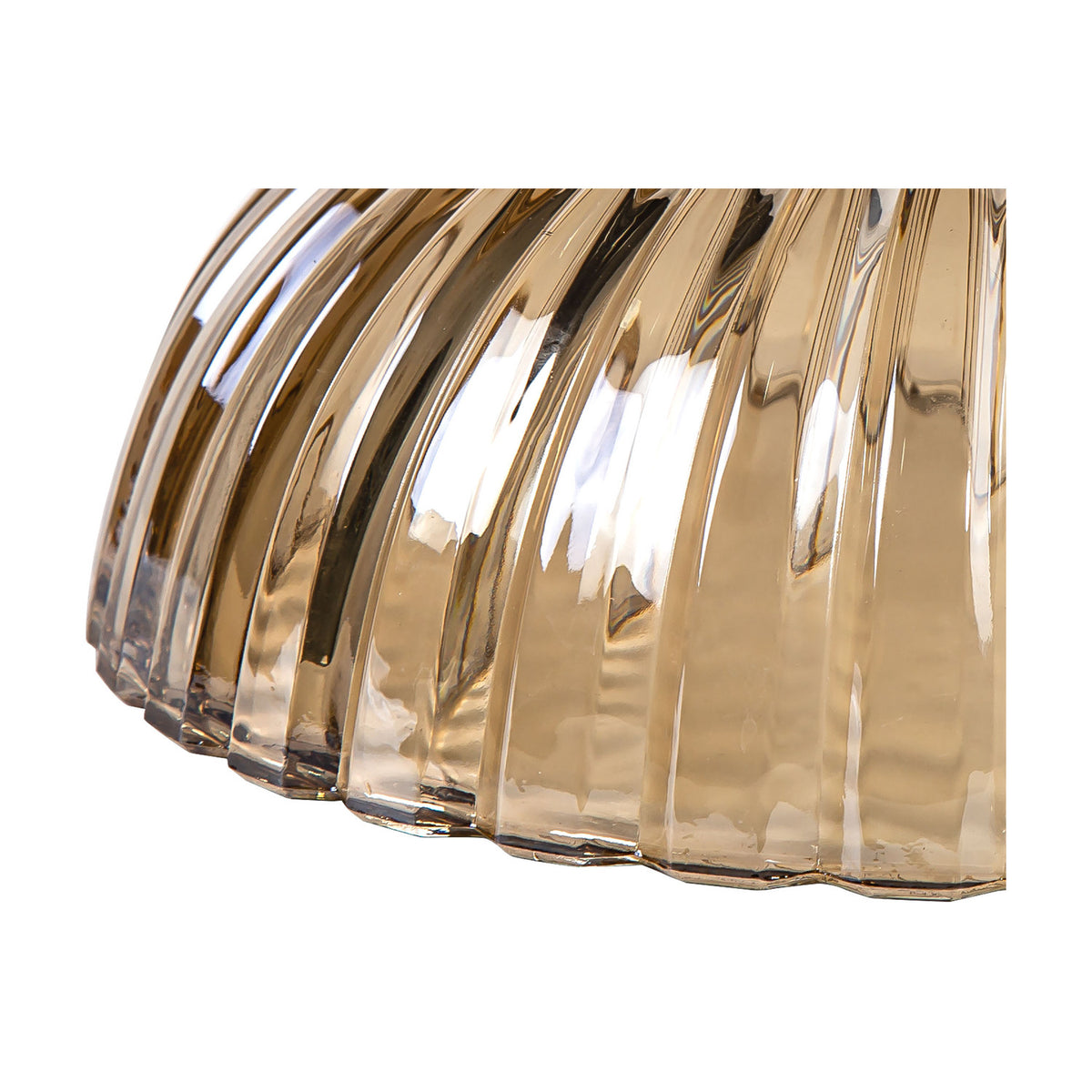Gilda Shallow Lamp Shade 20cm Glass - Cognac