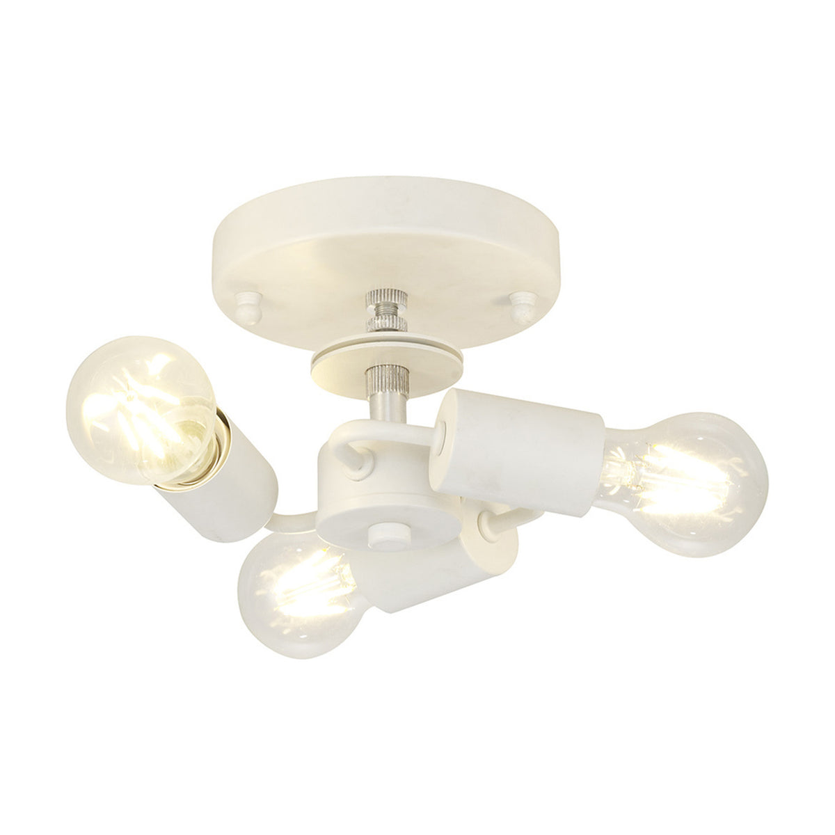 Baymont 3 Light E27 Flush Ceiling Light 22.5cm - White