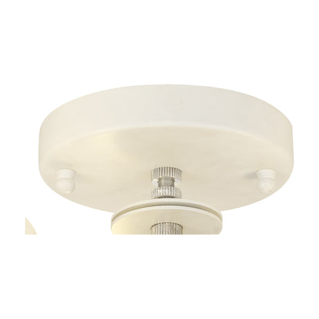 Close-up of the Baymont 3 Light E27 Flush Ceiling Light in white, showing the circular 22.5cm plate with three lamp holders and central adjustable fitting, on a plain background.