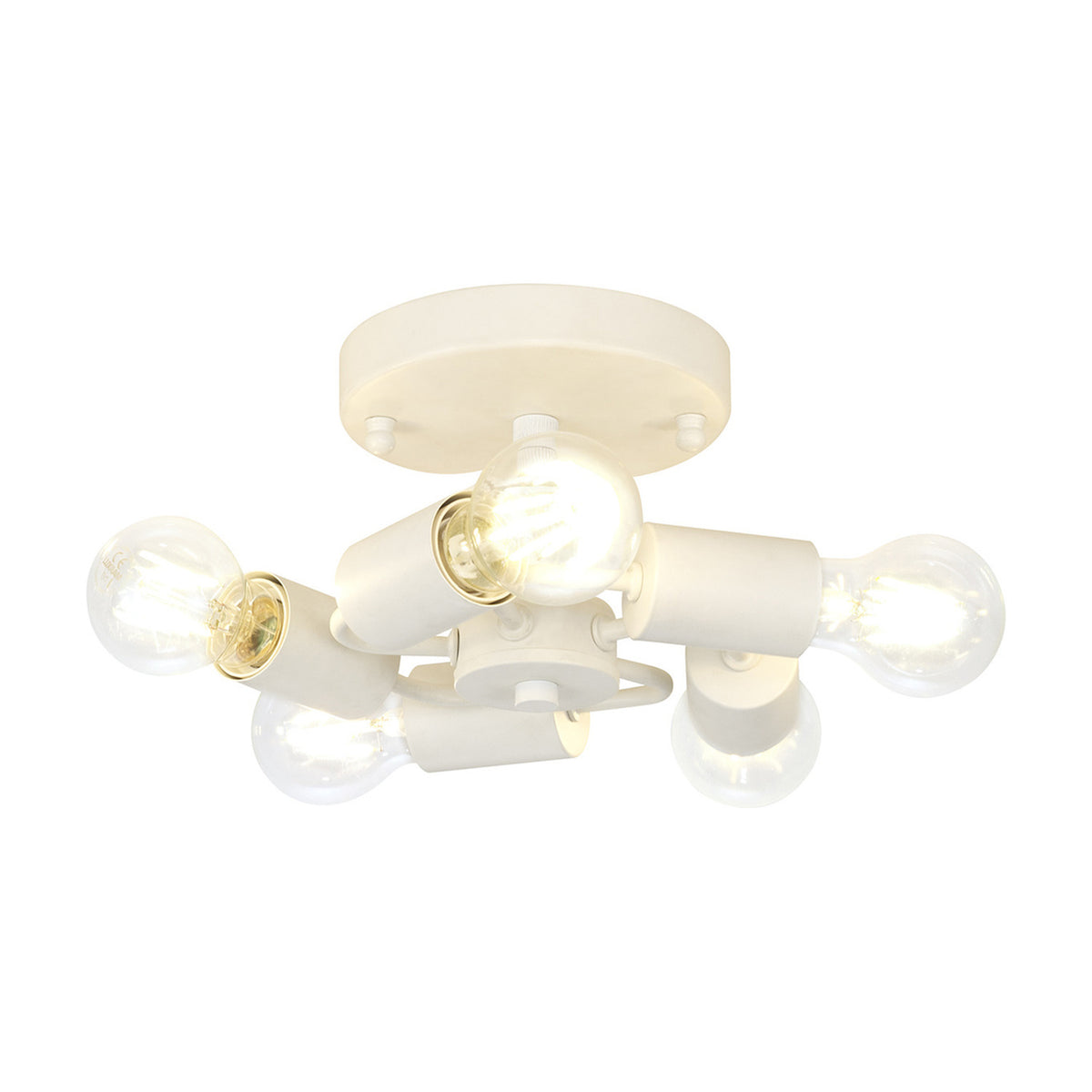 Baymont 5 Light E27 Flush Ceiling Light 25cm - White