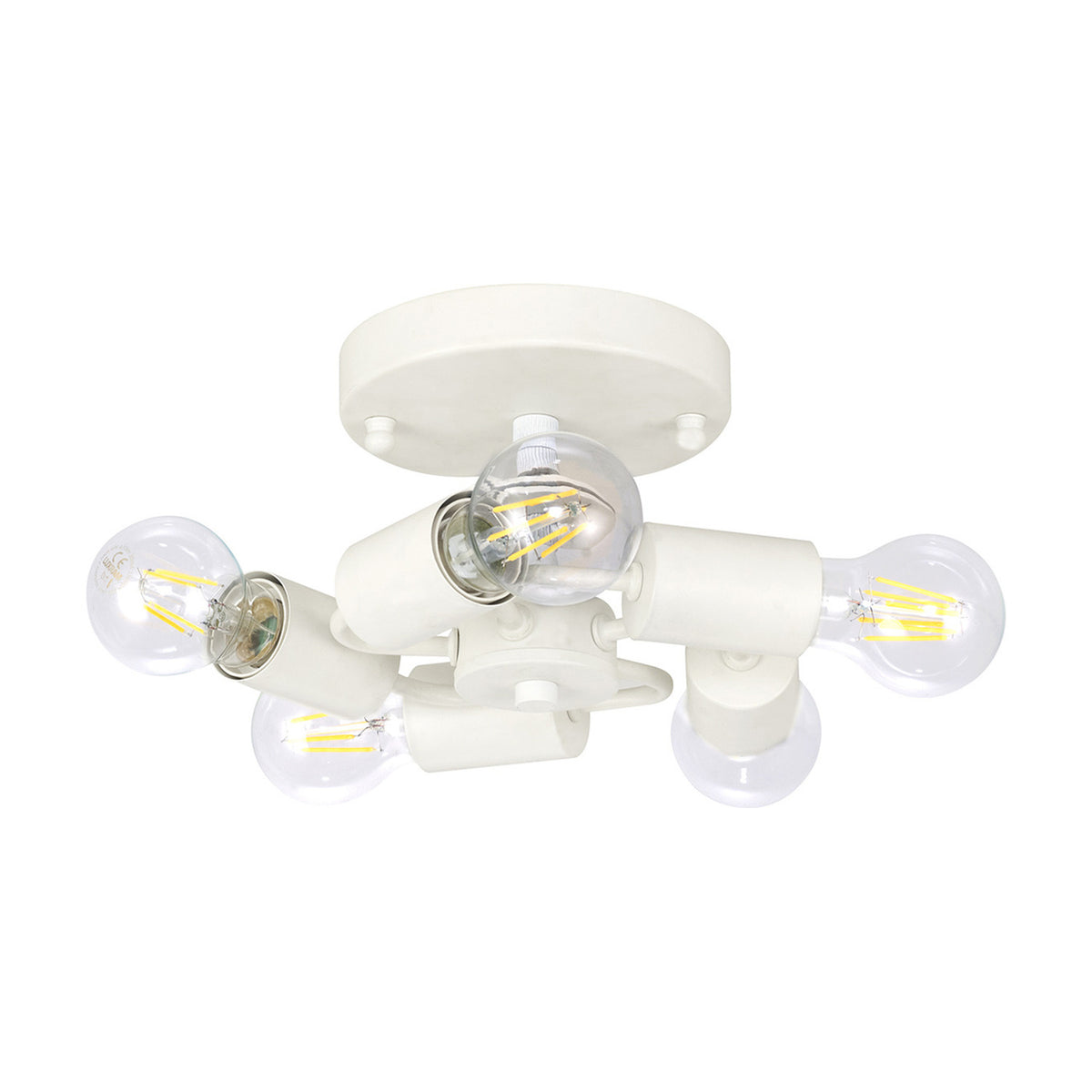 Baymont 5 Light E27 Flush Ceiling Light 25cm - White