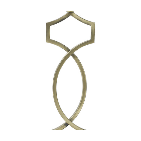 Courtyard E27 table lamp base in antique brass iron with an interlocking hexagon and looped design, shown on a plain white background.
