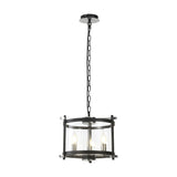 Nolan 3 Light E14 Pendant Light 36cm Clear - Black