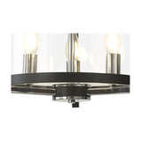 Nolan 3 Light E14 Pendant Light 36cm Clear - Black