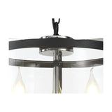 Nolan 3 Light E14 Pendant Light 36cm Clear - Black