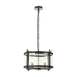 Nolan 4 Light E14 Pendant Light 46cm Clear - Black