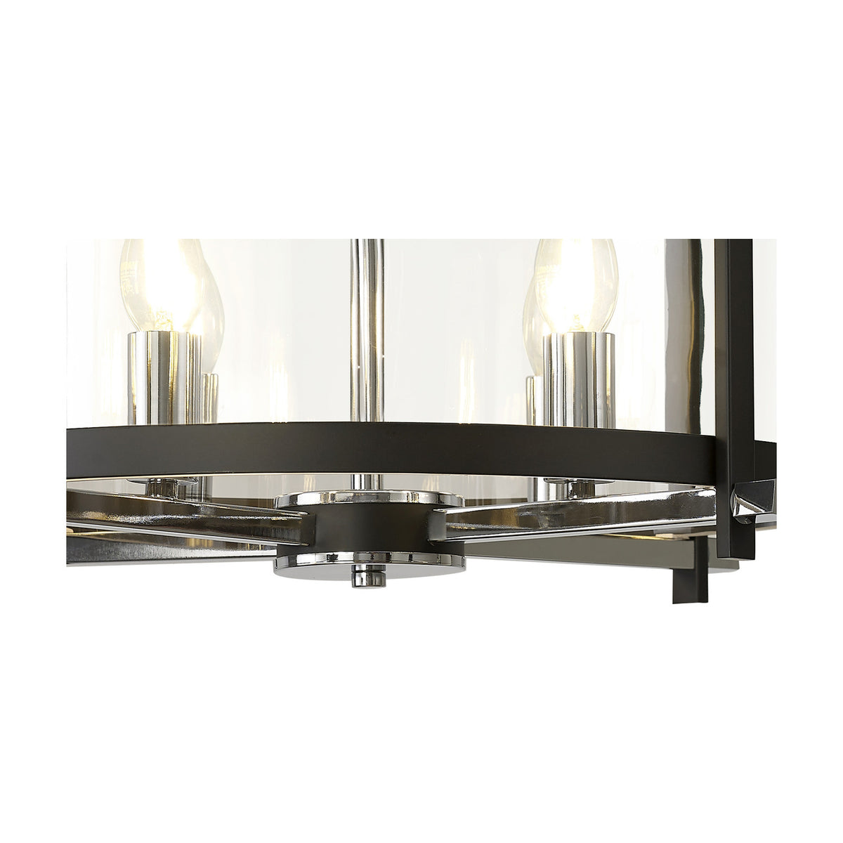 Nolan 4 Light E14 Pendant Light 46cm Clear - Black