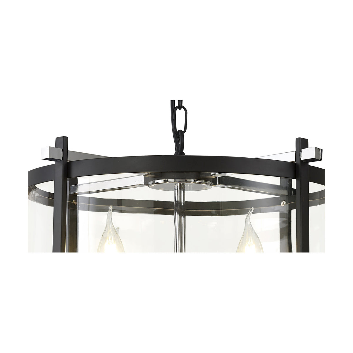 Nolan 4 Light E14 Pendant Light 46cm Clear - Black