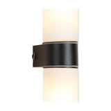 Tasso 2 Light E14 IP44 Wall Light 55mm High - Satin Black