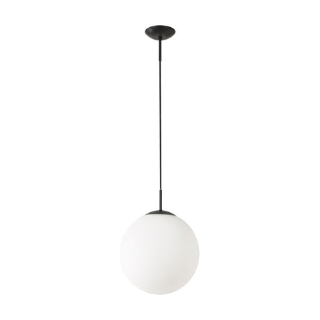 Miranda E27 Pendant Light 30cm Frosted - Matt Black