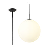 Miranda E27 Pendant Light 40cm Frosted - Matt Black