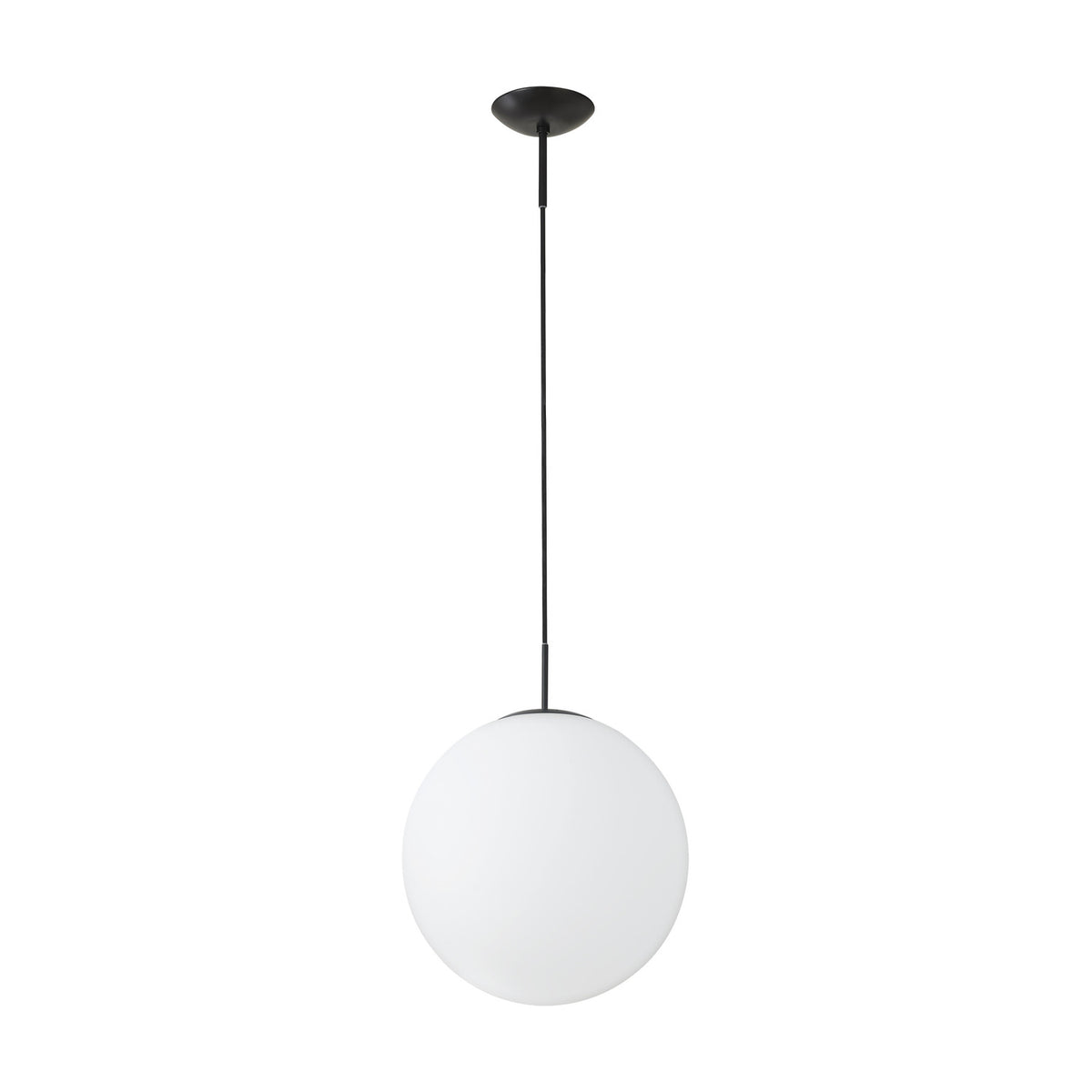 Miranda E27 Pendant Light 40cm Frosted - Matt Black