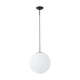Miranda E27 Pendant Light 40cm Frosted - Matt Black