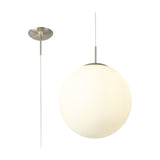 Miranda E27 Pendant Light 40cm Frosted - Satin Nickel