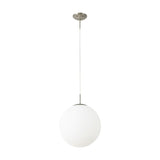 Miranda E27 Pendant Light 40cm Frosted - Satin Nickel