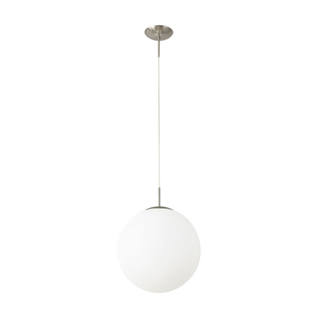 Miranda E27 Pendant Light 40cm Frosted - Satin Nickel