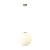 Miranda E27 Pendant Light 40cm Frosted - Satin Nickel