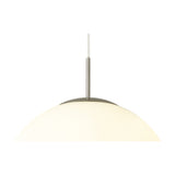 Miranda E27 Pendant Light 40cm Frosted - Satin Nickel