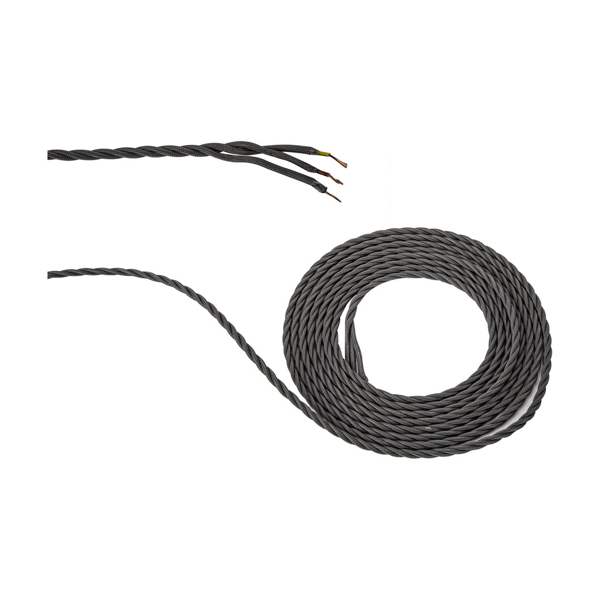 Cavo Braided Twisted Copper Cable 3 Core 0.75mm - Grey