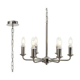 Banyan 6 Light Semi Flush Ceiling Light 44cm - Polished Nickel