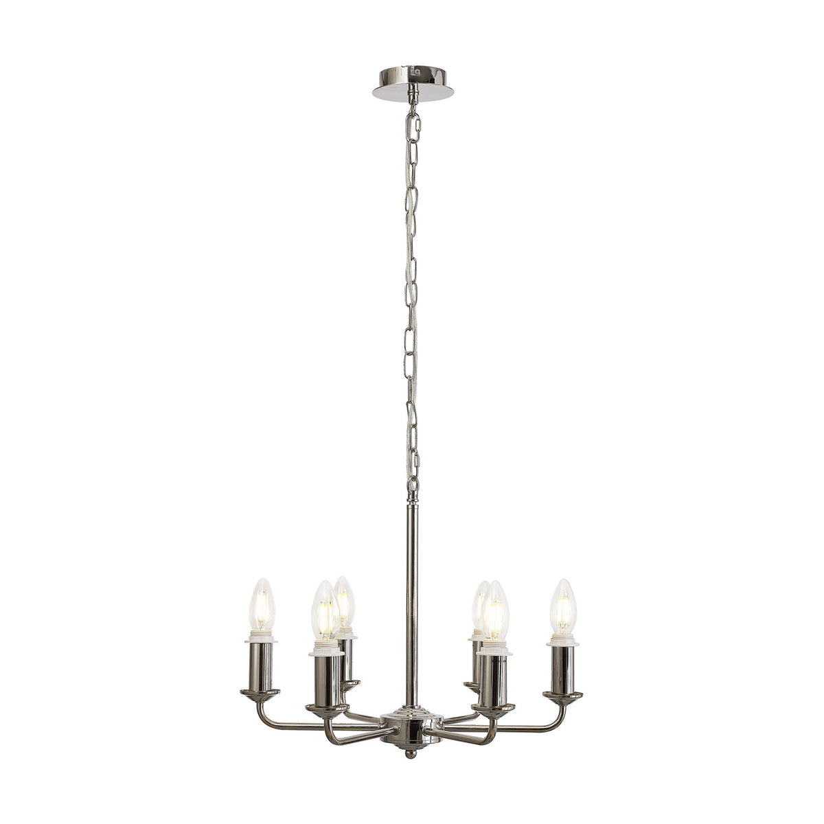 Banyan 6 Light Semi Flush Ceiling Light 44cm - Polished Nickel