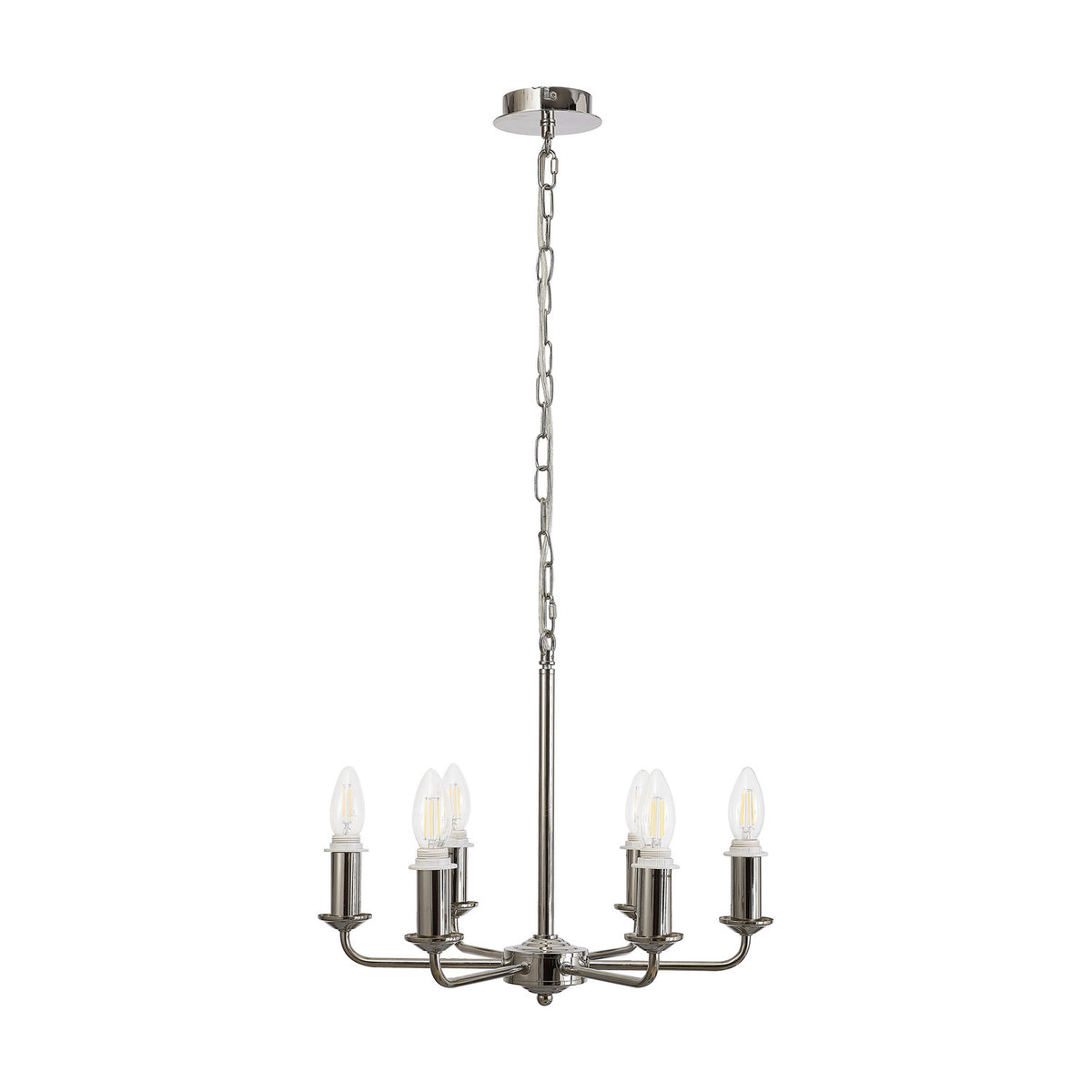Banyan 6 Light Semi Flush Ceiling Light 44cm - Polished Nickel