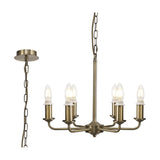 Banyan 6 Light E14 Semi Flush Ceiling Light 44cm - Antique Brass