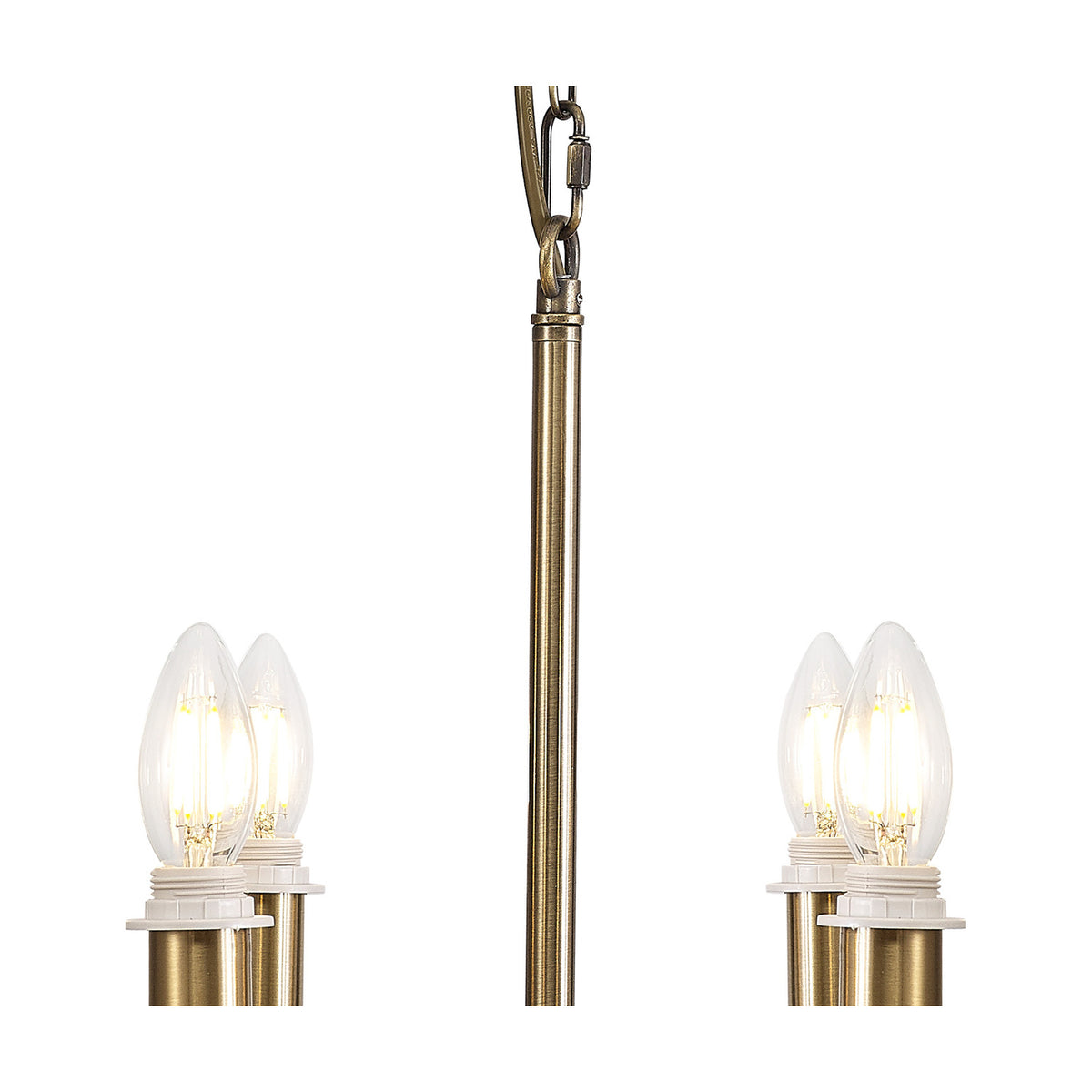 Banyan 6 Light E14 Semi Flush Ceiling Light 44cm - Antique Brass