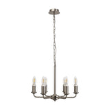 Banyan 6 Light E14 Semi Flush Ceiling Light 44cm - Satin Nickel