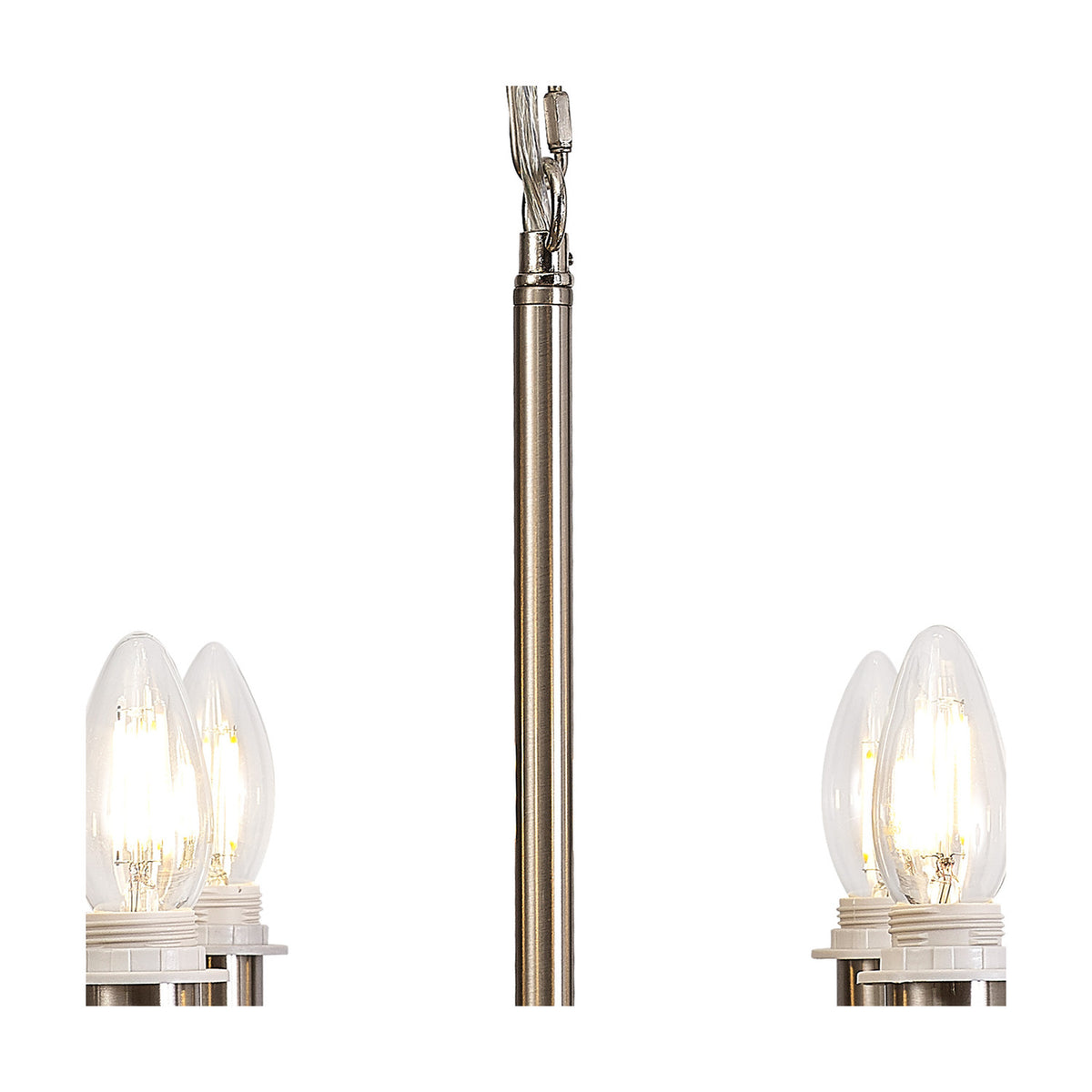 Banyan 6 Light E14 Semi Flush Ceiling Light 44cm - Satin Nickel
