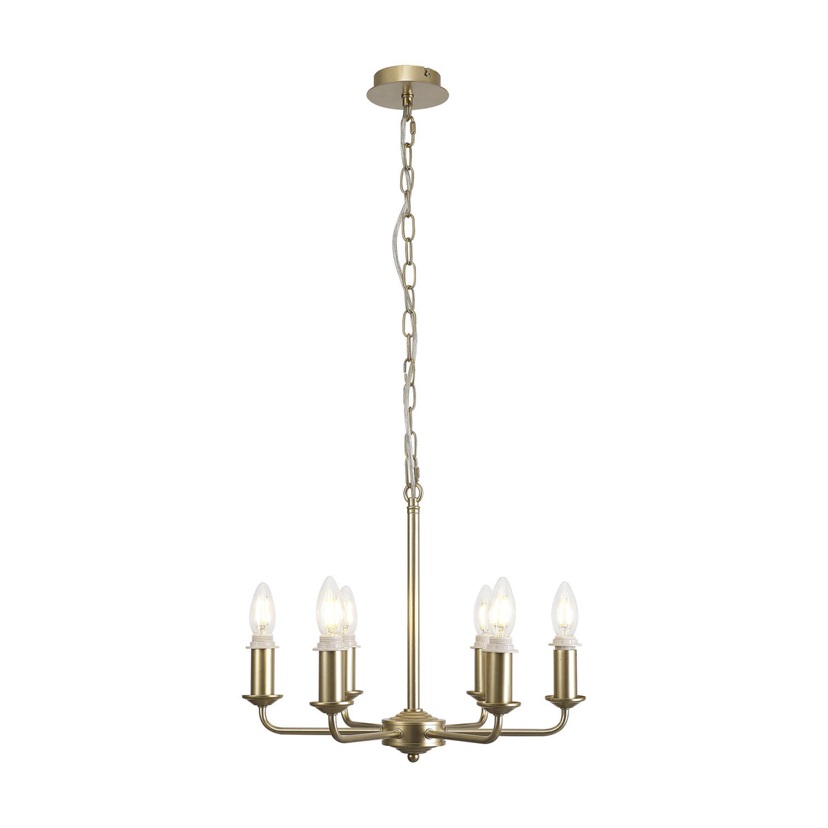 Banyan 6 Light E14 Semi Flush Ceiling Light 44cm - Champagne Gold