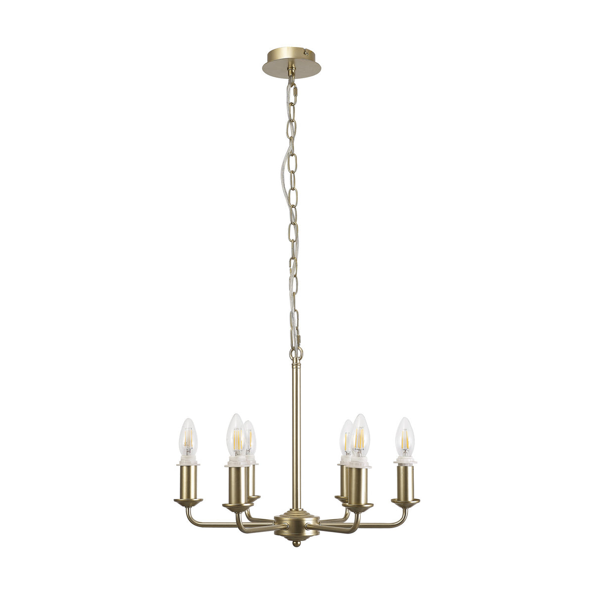 Banyan 6 Light E14 Semi Flush Ceiling Light 44cm - Champagne Gold