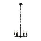 Banyan 6 Light E14 Semi Flush Ceiling Light 44cm - Matt Black