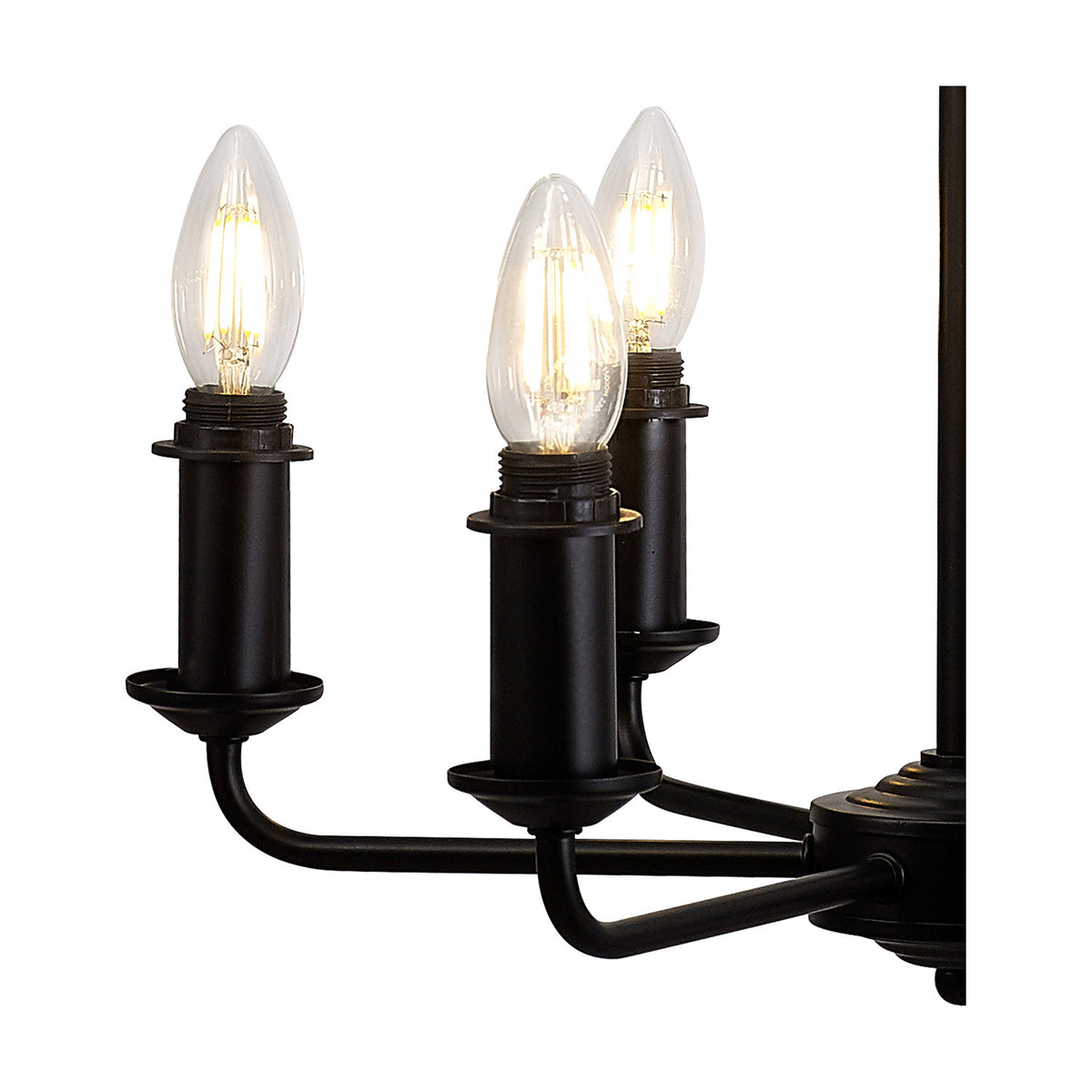 Banyan 6 Light E14 Semi Flush Ceiling Light 44cm - Matt Black