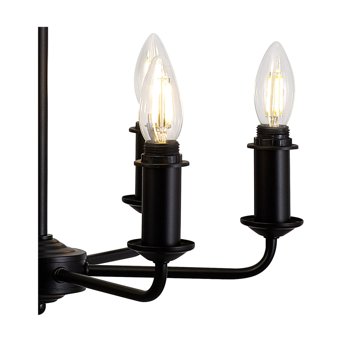 Banyan 6 Light E14 Semi Flush Ceiling Light 44cm - Matt Black
