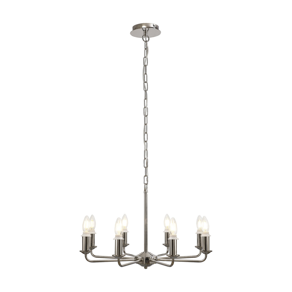 Banyan 8 Light Semi Flush Ceiling Light 59cm - Polished Nickel