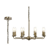 Banyan 8 Light E14 Semi Flush Ceiling Light 59cm - Antique Brass